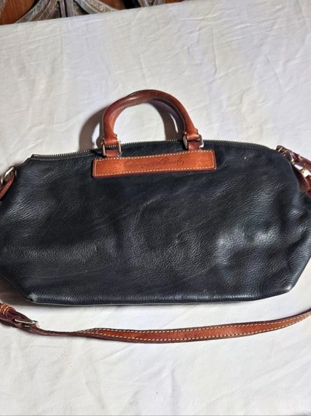 Dooney & Bourke Florentine Vachetta Leather Satchel Black & Brown